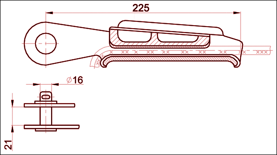 Зажим натяжной клиновой НК-1-1 схема чертеж 