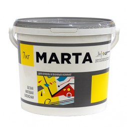 Краска Марта д/кухонь и ванных комнат белая акриловая, 9л